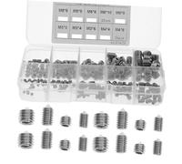 Ipetboom 250pcs Stainless Steel Internal Hexagon Pointed Machine Screws Kit with Clear Storage Box Corrosion Resistant Fasteners for Appliance and Communication Equipment Assembly