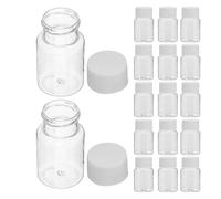 Ipetboom 25pcs Clear Pill Bottles: 80ml Empty Plastic Medicine Bottles Tablet Storage Holder with Caps, Small Travel Sample Case, Chemical Containers Reagent Organizers for Liquid Solid Powder