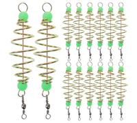 Ipetboom 25pcs Glow the Dark Beads Bait Cage Fishing Lure Holder with Carbon Steel Spring Portable Design Essential Accessories for Night Fishing and Scenarios