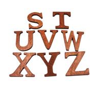 Ipetboom 26Pcs Wooden Alphabet Chips for Learning Smooth Sanded Capital Letters DIY Educational for Creative Wall Decor in Coffee Color Versatile Craft Supplies for Kindergarten and Primary
