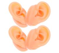Ipetboom 2Pair Silicone Ear Model: Left and Right Soft Flexible Model Fake Ear Piercing Practice Silicone Body Parts for Jewelry Display Acupuncture Mannequin