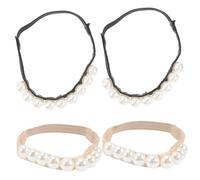 Ipetboom 2Pairs Elastic High Heel Straps with Pearls Loose Detachable Shoe Straps for High Heels Elegant and Functional Accessories for Women Prevents Slipping and Enhances
