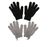 Ipetboom 2pairs Exfoliating Gloves for Bath Shower Gentle Body Scrub Mitts for Women and Men