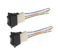 Ipetboom 2pcs 5-pin Power Window Control Switch with Wiring Harness Adapter for Car Window Lift Button Replacement Master Rocker Switch Compatible with Automotive Electrical Systems