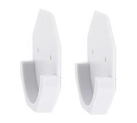 Ipetboom 2pcs Adhesive Shower Rod Holders White Hexagon Curtain Rod Brackets Wall Mounted for Home Bathroom Kitchen Paste and Glue