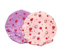 Ipetboom 2pcs Adjustable Large Shower Cap Double Layer Peva Bathing Bonnet for Women Thick Long Hair Full Coverage Reusable Multipurpose Spa Hair Protection