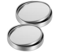 Ipetboom 2pcs Adjustable Rear View Mirror for Office Desk Monitor Silver Frame Privacy Security Mirrors for Workspace Cubicles and Open Offices Wide Angle Coverage for Multiple Display