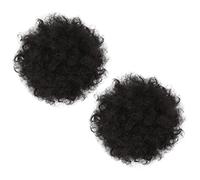 Ipetboom 2pcs Afro Bun Hair Extensions Curly Drawstring Hairpiece for Updos High-temperature Synthetic Chignon Hair Bun Realistic Chignon for Women and Girls