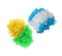 Ipetboom 2pcs Afro Wigs for Football Fans Fun Stage Costume Accessory Brazilian Argentinian Flag Inspired Clown Hair for Men Women