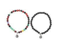Ipetboom 2pcs Agate Muslim Prayer Beads Bracelets with Elastic String Religious Tasbih Rosary for Ramadan Eid Worship Comfortable Unisex Wristwear for Daily Spiritual Practice