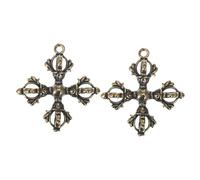 Ipetboom 2pcs Antique Brass Buddhism Keychain Charm Polished Religious Artwork Key Ring for Bag Backpack Decoration Unique Craft with Delicate Details