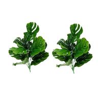 Ipetboom 2PCS Artificial Monstera Leaves Heads Simulation Palm Turtle Vine Green Faux Tropical Plants for Home Party Decorations Indoor Office