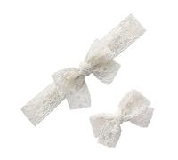 Ipetboom 2pcs Baby Headband and Hairpin Set Lace Bow Hair Accessories for Newborns and Infants Decorative Headdress for Toddler Girls
