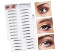 Ipetboom 2pcs Black Imitation Eyebrow Stickers Hair Like Transfer Tool for Men and Women Easy to Use Temporary Brow Shaper for Natural Full Brows Suitable for Sparse Eyebrows