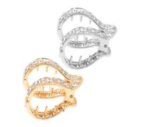 Ipetboom 2pcs Bling Hair Accessories Set Vintage Hollow Hair Claw Clips with Rhinestone for Elegant High Ponytails and Adorable Buns for Weddings and Special Occasions