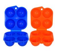 Ipetboom 2pcs Blue Egg Storage Box with 4 Grids Shockproof Abs Portable Egg Holder with Lid for Home and Travel Multifunctional Storage Container for Small Items