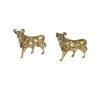 Ipetboom 2pcs Brass Cow Adornment Unique Brass Craft Decor Delicate Cow Desktop Ornaments for Home Office Easy to Operate Complete Your Decoration