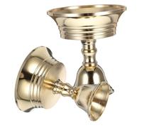 Ipetboom 2pcs Brass Taper Candle Holders for Buddha Hall Oil Lamps Retro Copper Candlesticks with Smooth Surface Wear Resistant Finish Temple Decoration and Peaceful Home Accent