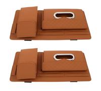 Ipetboom 2Pcs Car Sunglasses Holder for Visor Brown Auto Eyeglass Organizer Clip with Multifunctional Storage, Compatible with Glasses, Suitable for Vehicle Interior Use