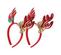 Ipetboom 2pcs Christmas Antler Headband Reindeer Hair Accessories for Boys and Girls Festive Holiday Costume Party Favors for Christmas Year Celebrations