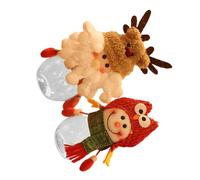 Ipetboom 2Pcs Christmas Candy Box Set with Small Santa and Snowman Figurines, Plastic Xmas Storage Container for Sweets, Cookies, and Holiday Treats, Portable Decorative Candy Jar for