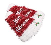 Ipetboom 2pcs Christmas Pendant Fringed Santa Hat Ornaments for Tree Window Door Fireplace Home Decor Winter Party Decorations