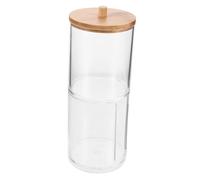 Ipetboom 2pcs Clear Cotton Pad Holder with Dustproof Lid Transparent Cotton Swab Container Stable Desktop Organizer for Bathroom Vanity and Dressing Table