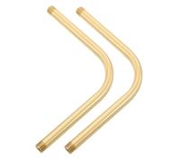 Ipetboom 2pcs Copper Bent Lamp Stems Hollow Threaded Extension Rods for Wall and Table Lamps External Thread Pendant Light Replacement Accessories