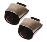 Ipetboom 2Pcs Copper Grazing Bells for Farming Small Cow Sheep Bells with Crisp Loud Sound Wear Resistant Bronze Pet Collar Ornaments for Easy Animal Tracking