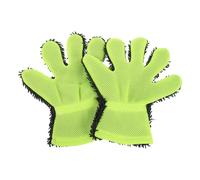 Ipetboom 2pcs Coral Fleece Car Wash Mitts with 5-finger Design Double-sided Microfiber Gloves for Scratch-free Car Detailing and Flexible Operation and Exterior Cleaning