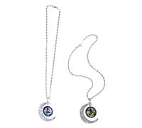 Ipetboom 2pcs Crescent Moon Halloween Necklace for Women Adjustable Chain Gothic Moon Pendant Choker with Witch Pattern Stylish Celestial Jewelry for Halloween Party