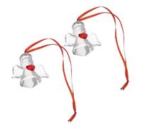 Ipetboom 2pcs Crystal Angel Suncatchers Hanging Window Pendants Rainbow Maker for Christmas Tree Car Wedding Decoration with Light-gathering Heart Design