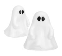 Ipetboom 2pcs Crystal Ghost Night Light Halloween Ghost Shaped LED Lights Changing Lamps for Horror Merchandise Battery Operated Decorative Lamps