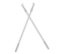 Ipetboom 2pcs Curtain Retractable Rotary Rod Window Shade Curtain Rod Telescopic Pole Draw Adjustable Blinds Door Pole Extendable Draw Wand Silver Aluminum Alloy