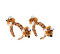 Ipetboom 2pcs Cute Tiger Ears Plush Headband for Women Fun Cartoon Hair Accessory for Parties Festivals and Makeup Adorable Tiger Shape Design for Costume and Face Washing
