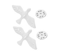 Ipetboom 2pcs Detailed Craftsmanship Holy Communion Peace Dove Lapel Badge for First Communion