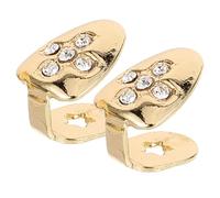 Ipetboom 2pcs Diamond Metal Grills Shiny Mouth Grill Hip-hop Supplies Cosplay for Men Gold for Replacement Caps