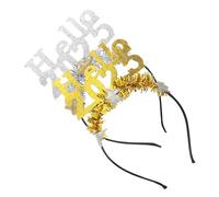 Ipetboom 2pcs Digital Draw Hairband Happy Year Headbands for Women Years Eve Party Favors Glitter Headpiece for Birthday Celebrations