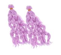 Ipetboom 2pcs Diy Doll Hair Extensions Soft Synthetic Curly Wig Wave Hair for Dolls Natural Curls Easy to Style Versatile Weft Design Long-lasting