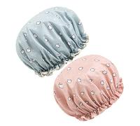 Ipetboom 2pcs Double-layer Eva Bathing Hat Shower Shield for Boys and Girls Pink No Rinse Boys and Girls Shower Cap