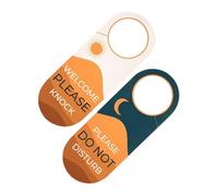 Ipetboom 2pcs Double-sided Do Not Disturb Door Sign with Welcome Please Knock Message Hotel and Bathroom Door Hangers Thick Paper Office Sign for Privacy and Guest Use