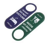 Ipetboom 2pcs Double Sided Door Sign PU Leather Please Do Not Disturb Please Make Up Guest Door Handle Sign for Hotels Apartments Privacy Protection and Convenient Hanging