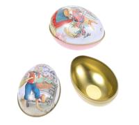 Ipetboom 2pcs Easter Style Candy Box Tinplate Multi-purpose Decorative Party Favor with Unique Themed Pattern Design and Fine Craftsmanship for Easter Celebration