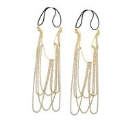 Ipetboom 2pcs Elastic Rhinestone Body Chain Leg Chain for Women Sparkling Thigh Jewelry Fit for Beach Party Wear Premium Construction Golden