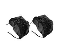 Ipetboom 2pcs Elegant Lace Mesh Headband Veil Headpiece Fascinator Headband for Women Grey Wedding Fascinators Victorian Hat for Women Hair Party Headwear