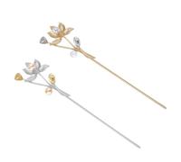 Ipetboom 2pcs Elegant Vintage Hairpin Retro Hair Chopsticks Delicate Flower Ornaments for Weddings Parties Cosplay Lightweight Skin-friendly Hair Styling Matte
