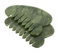 Ipetboom 2pcs Ergonomic Jade Massage Comb Light Green for Scalp Facial Massage Handheld Hair Comb for Meridian Therapy and Skin Care Portable Relaxation Tool