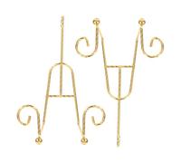 Ipetboom 2pcs European Style Threaded Gold Plated Compact Mug Holder with Ceramic Plate Stand Space Saving Storage Rack for Home Coffee Station Stylish Cup Display Organizer for Countertop