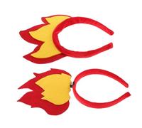 Ipetboom 2Pcs Felt Flame Headbands Lightweight Comfortable Fire Hair Hoops for Women Halloween Party Cosplay Festival Rave Dance Accessories