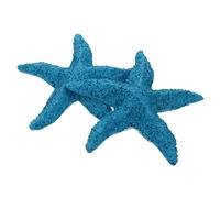 Ipetboom 2pcs Fish Tank Resin Marine Animals Five Finger Sea Creature Aquarium Landscaping Ornaments Sky Blue Mediterranean Decor for Aquariums and Glass Water Tanks